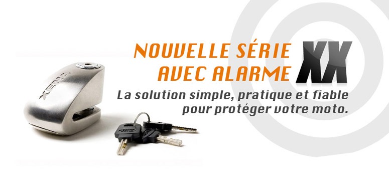 XENA : bloque disque alarme, antivol, U, chaine, alarme