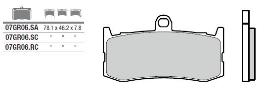 Plaquettes de frein Brembo 07GR06SC Métal fritté