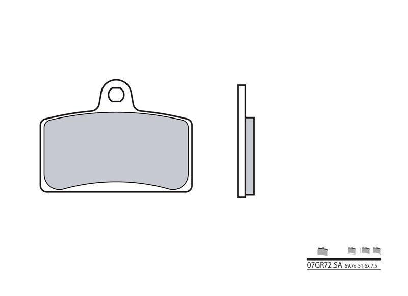 Plaquettes de frein Brembo 07GR72SA Métal fritté