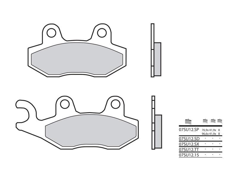 Plaquettes de frein Brembo 07SU12SX Métal Fritté