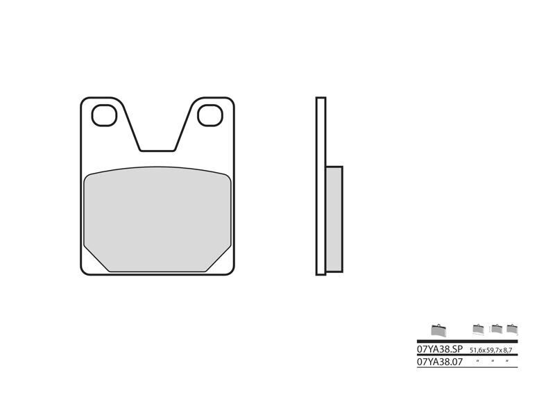 Plaquettes de frein Brembo 07YA38SP Métal fritté
