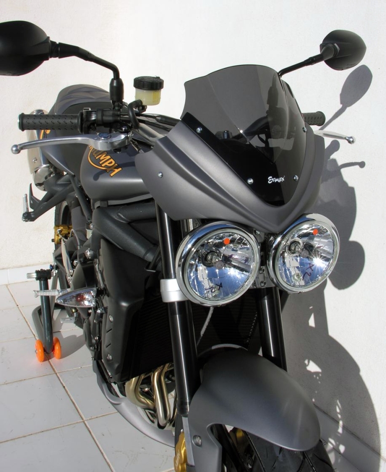 Tête de fourche 25cm avec bulle noir clair Ermax Street Triple 675 R (09-11)