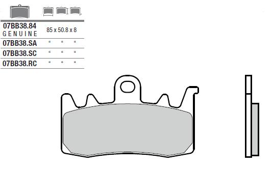 Plaquettes de frein Brembo origine 07BB3884 Métal fritté