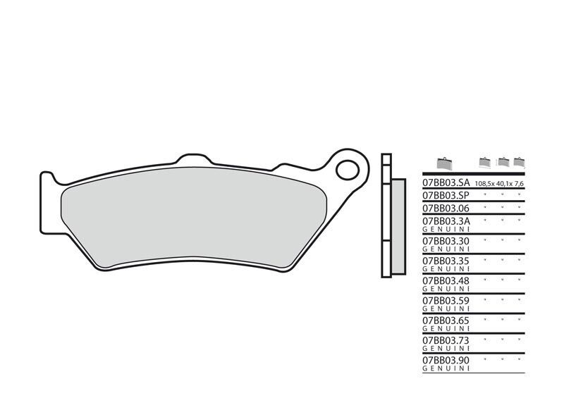 Plaquettes de frein Brembo origine 07BB0335 Organique