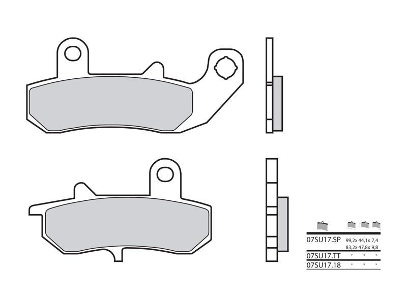 Plaquettes de frein Brembo 07SU17SP Métal Fritté