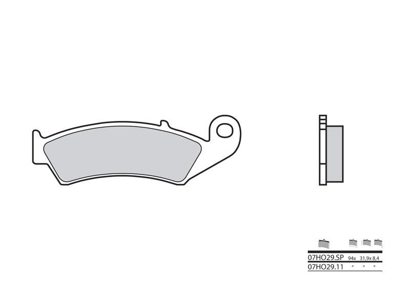 Plaquettes de frein Brembo 07HO29SP Métal Fritté