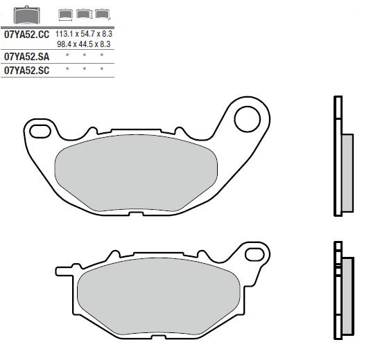 Plaquettes de frein Brembo 07YA52SA Métal Fritté