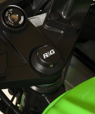 Insert écrou de direction noir R&G Ninja 250R / 300 (08-16)