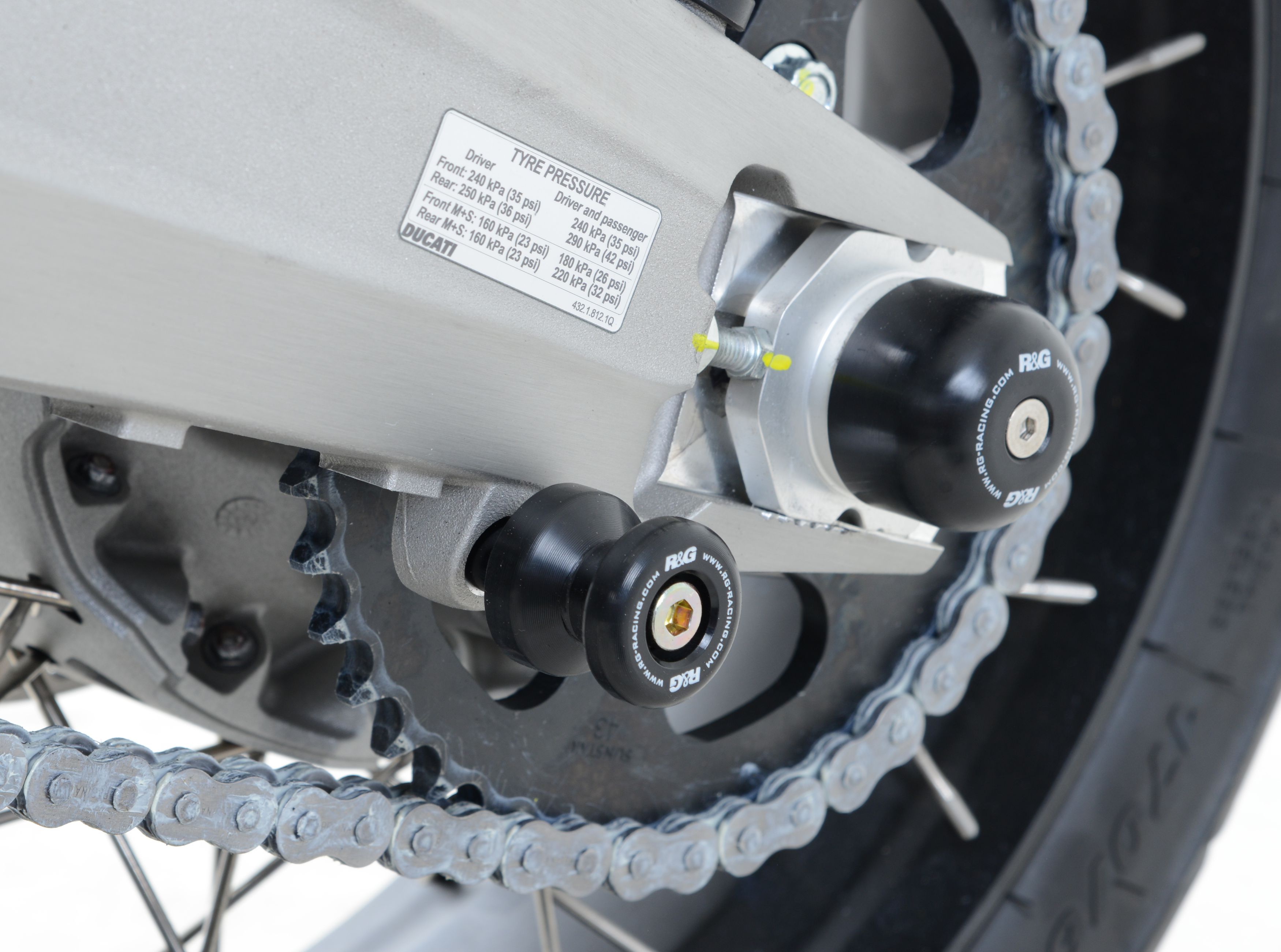 Pions de bras oscillant R&G Multistrada 950, Multistrada 1200 Enduro