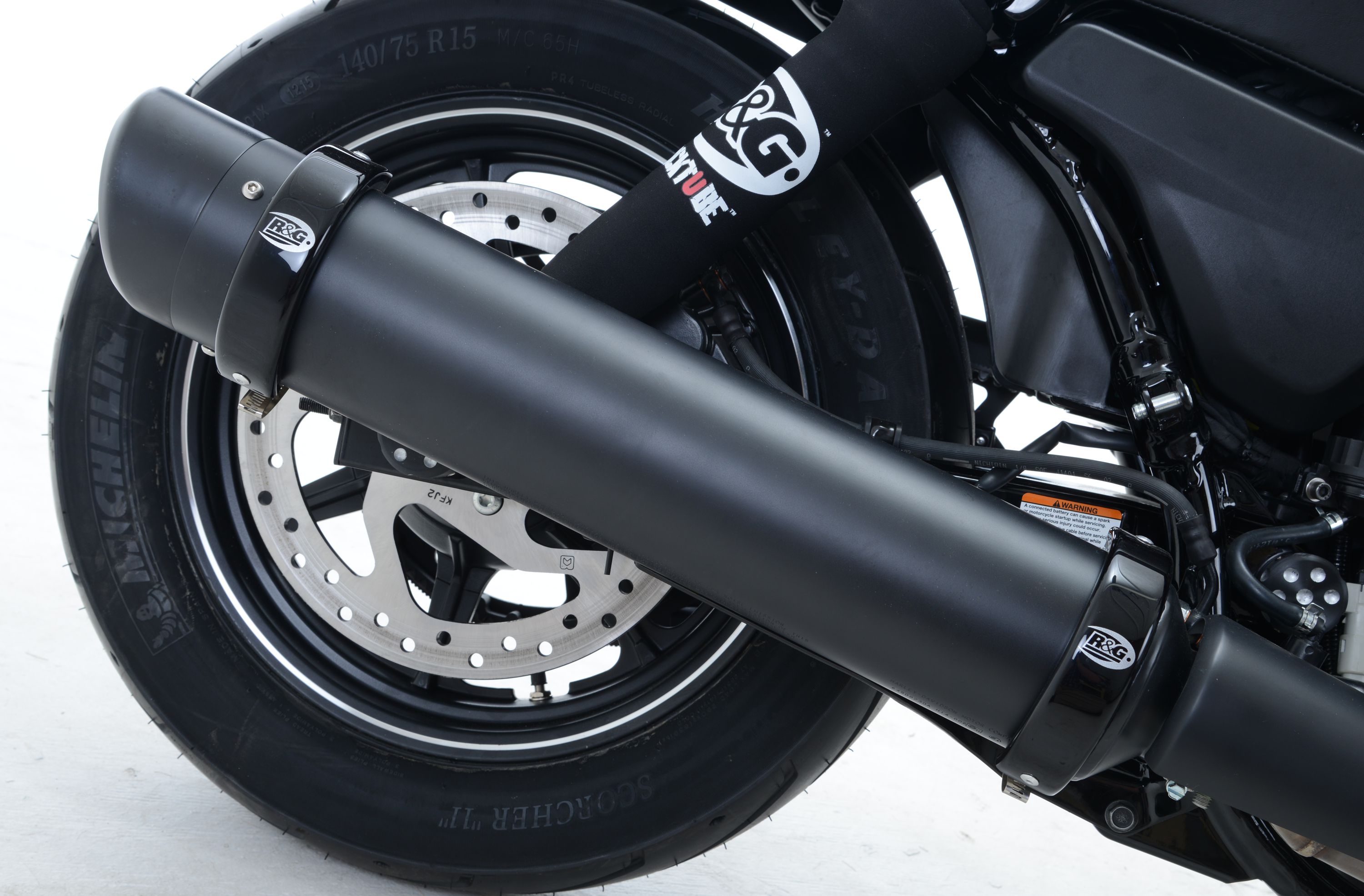 Protection de silencieux R&G rond style supermoto Ø100mm
