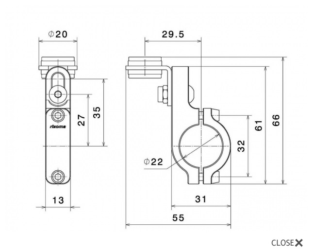Support pour réservoir de fluide Rizoma