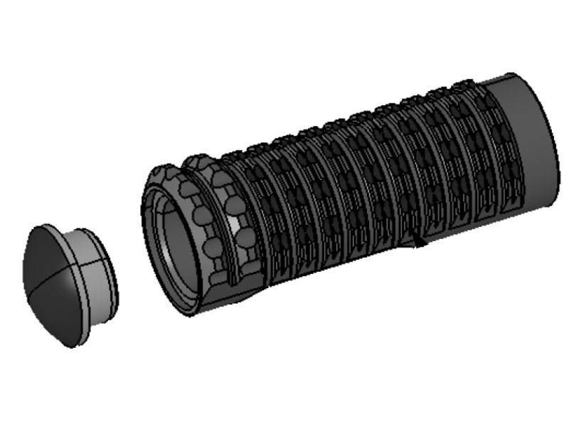 Repose pied noir + extrémité téflon Commandes Reculées EVO Rizoma
