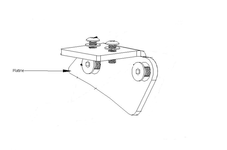 Support de fixation gauche Top Block pour kit RLS25