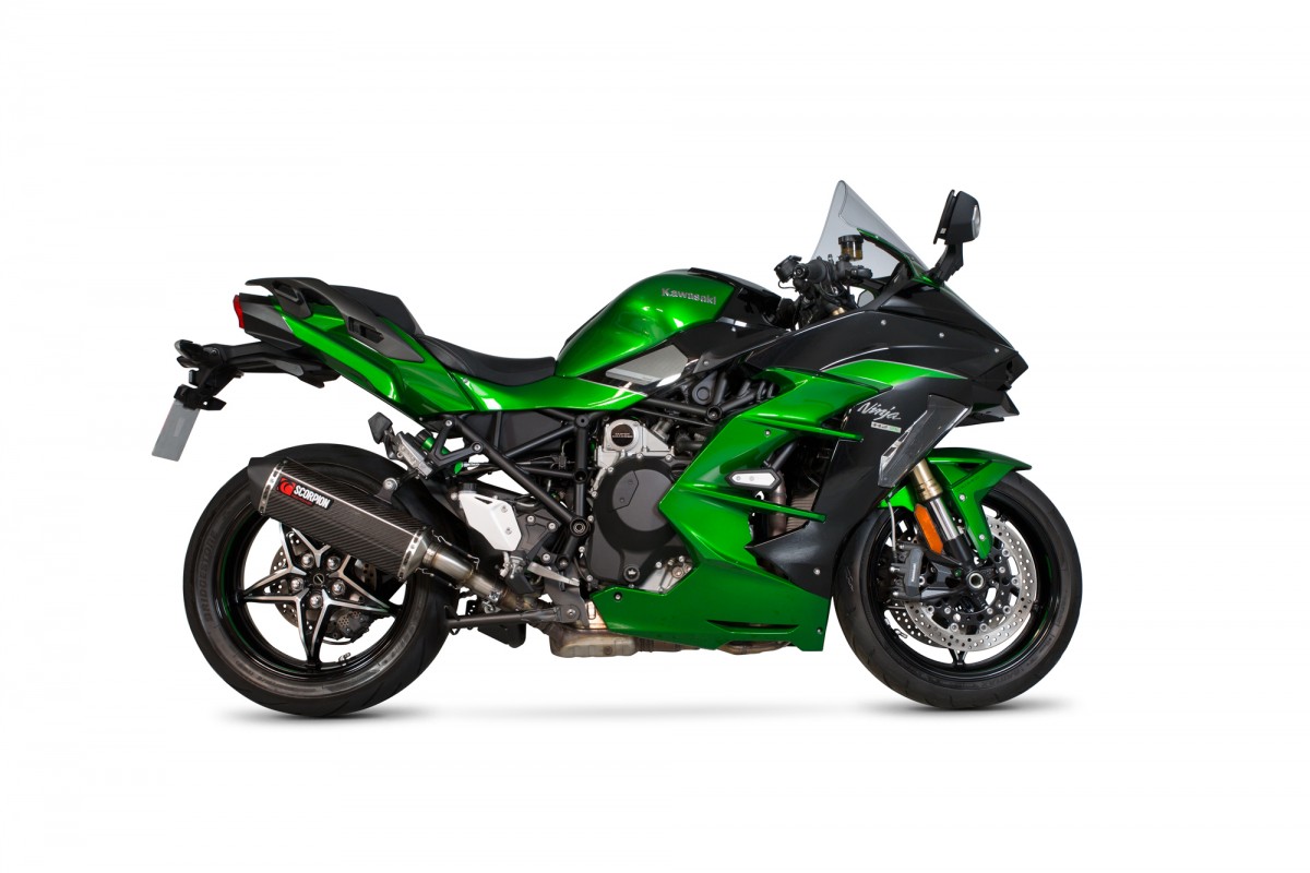 Silencieux non homologué Scorpion Serket carbone droit Ninja H2 SX (18-19)