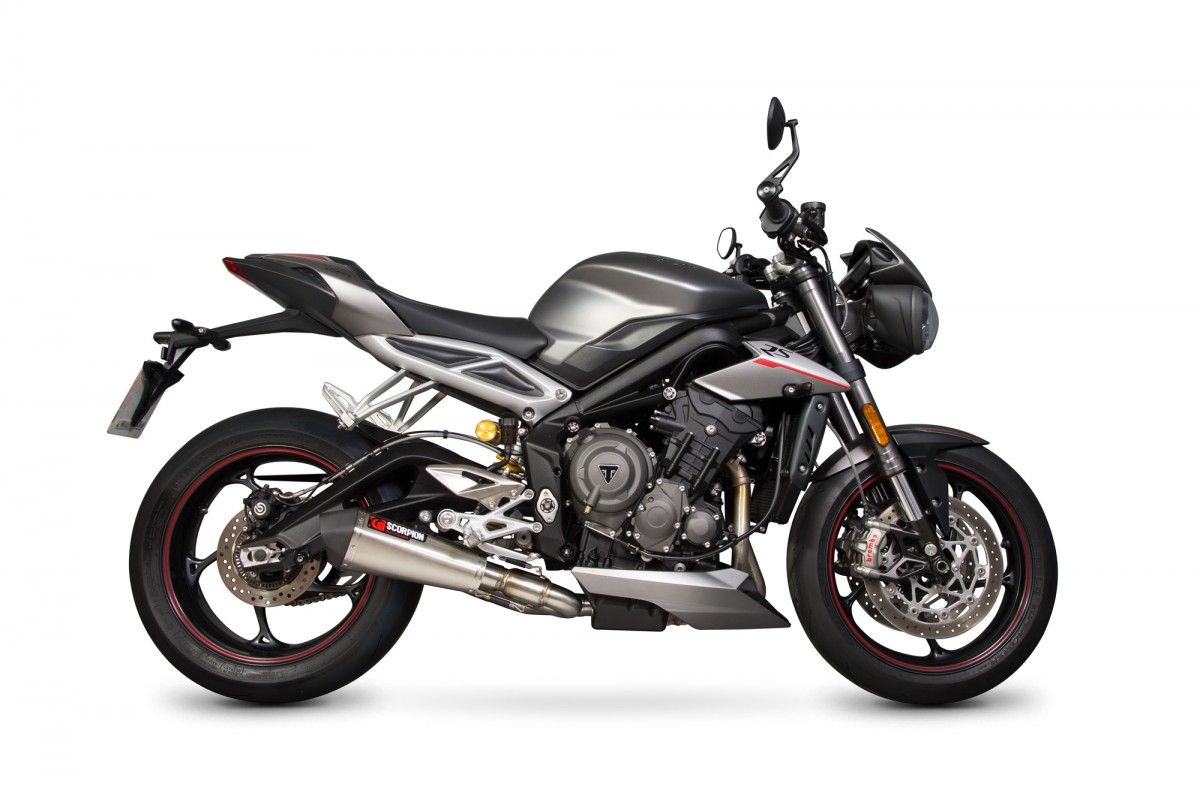 Silencieux homologué Scorpion Serket inox Street Triple 765 R / RS / S