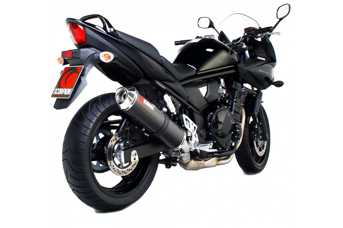 Silencieux homologué Scorpion oval carbone Bandit 650 / 1250, GSX650 / 1250