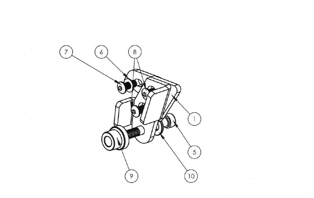 Support de fixation gauche Top Block pour kit RLK21 ZX-6R (07-08)