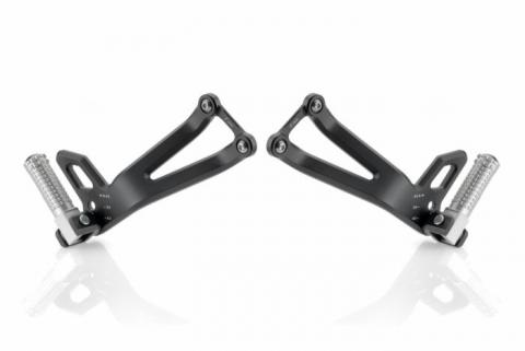 Paire de Repose-Pieds arrière pédales en Alliage daluminium adaptées pour MT-10 MT-09 MT-07 Tracer900 FZ6 Repose-Pieds arrière Noir 