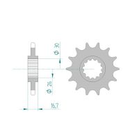 Pignon AFAM 14 dents acier type 20612 pas 525 Honda