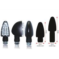 Clignotants courts noirs Triangle Led BIHR Homologué