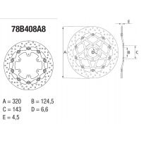 Disque de frein AV rond semi-flottant Brembo Serie ORO 78B408A8