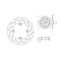 Disque de frein AR rond Fixe Brembo Serie ORO 68B40747