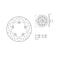 Disque de frein AR rond Fixe Brembo Serie ORO 68B407G6