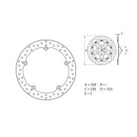 Disque de frein AV rond Fixe Brembo Serie ORO 68B407G7