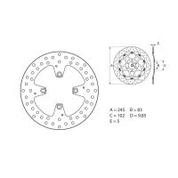 Disque de frein AR rond Fixe Brembo Serie ORO 68B407H1