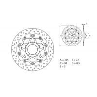 Disque de frein AV rond flottant Brembo Serie ORO 78B40845