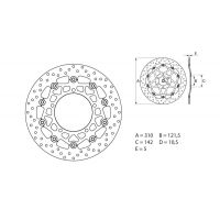 Disque de frein AV rond flottant Brembo Serie ORO 78B40866