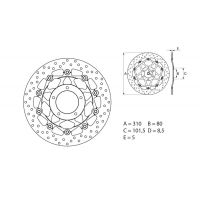 Disque de frein AV rond flottant Brembo Serie ORO 78B40868