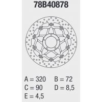 Disque de frein AV rond flottant Brembo Serie ORO 78B40878