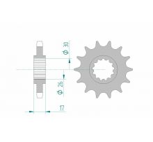Pignon AFAM acier standard 20603 - 530