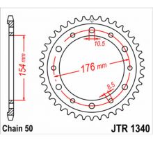 Couronne 44 dents JT Sprockets acier 1340 - 530