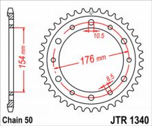 Couronne 45 dents JT Sprockets acier 1340 - 530