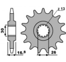 Pignon PBR 16 dents acier 2068 - 525