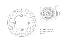 Disque de frein AR rond Fixe Brembo Serie ORO 68B40780