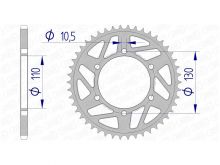 Couronne AFAM 46 dents alu pas 520 type 13814