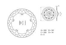 Disque de frein AV rond Fixe Brembo Serie ORO 168B407D6