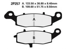 Plaquettes de frein Nissin 2P257NS Semi-Métallique