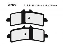 Plaquettes de frein Nissin 2P322ST sinter