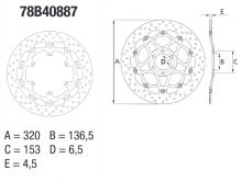 Disque de frein AV rond flottant Brembo Serie ORO 78B40887