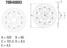 Disque de frein AV rond flottant Brembo Serie ORO 78B40893