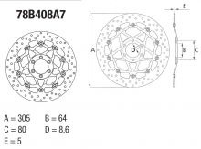 Disque de frein AV rond semi-flottant Brembo Serie ORO 78B408A7