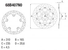 Disque de frein AV rond Fixe Brembo Serie ORO 68B407N0