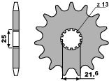 Pignon 16 Dents PBR type 564 chaîne 525