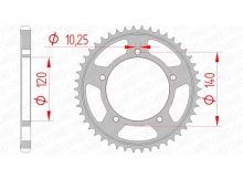 Couronne Afam 45 Dents Type 14604 Pas 525 Acier