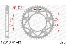 Couronne AFAM 42 dents acier pas 525 type 12816