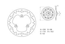 Disque de frein AR rond Fixe Brembo Serie ORO 68B40743